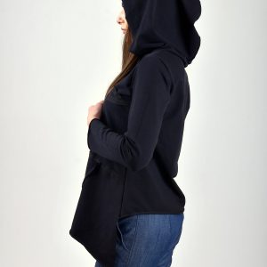 Women Asymmertric Top/women Asymmetric Sweatshirt/black Blouse/black Hoodie