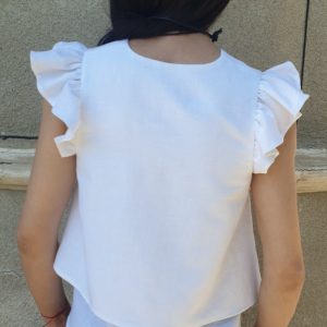 Asymmetric Linen Top Women Extravagant White Tunic For