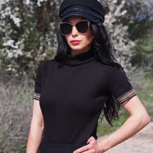 Black Women Top Spring Polo Blouse Extravagant