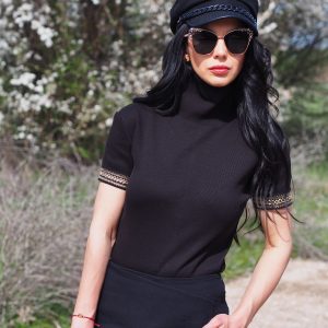 Black Women Top Spring Polo Blouse Extravagant
