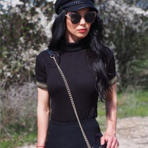 Black Women Top Spring Polo Blouse Extravagant