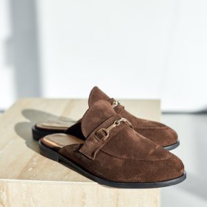 Classic Mules From Suede Leather Stylish Slip On